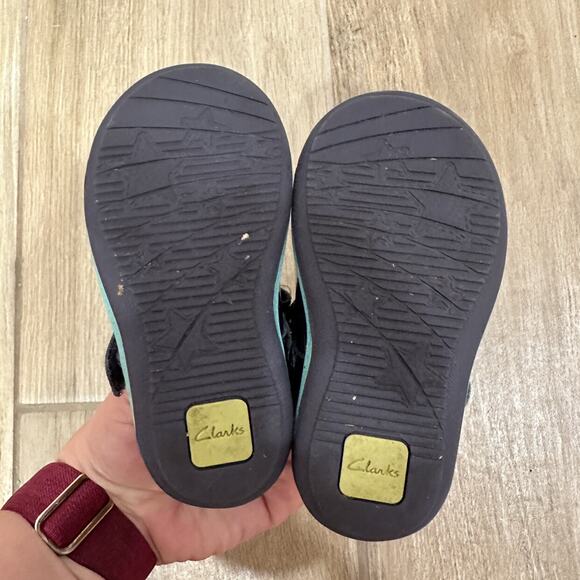 Clarks Blue Floral First Shoes - Picture 5 of 8